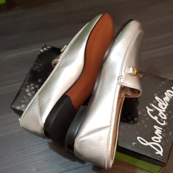 Sam Edelman Loraine Silver Leather Loafers - Picture 6 of 7